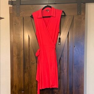 Vince Camuto Vibrant Red Wrap Dress New with tags. Very flattering
